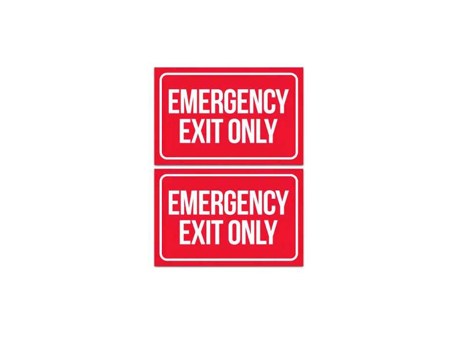 Emergency Exit Only Sticker, 6 x 9 inch
