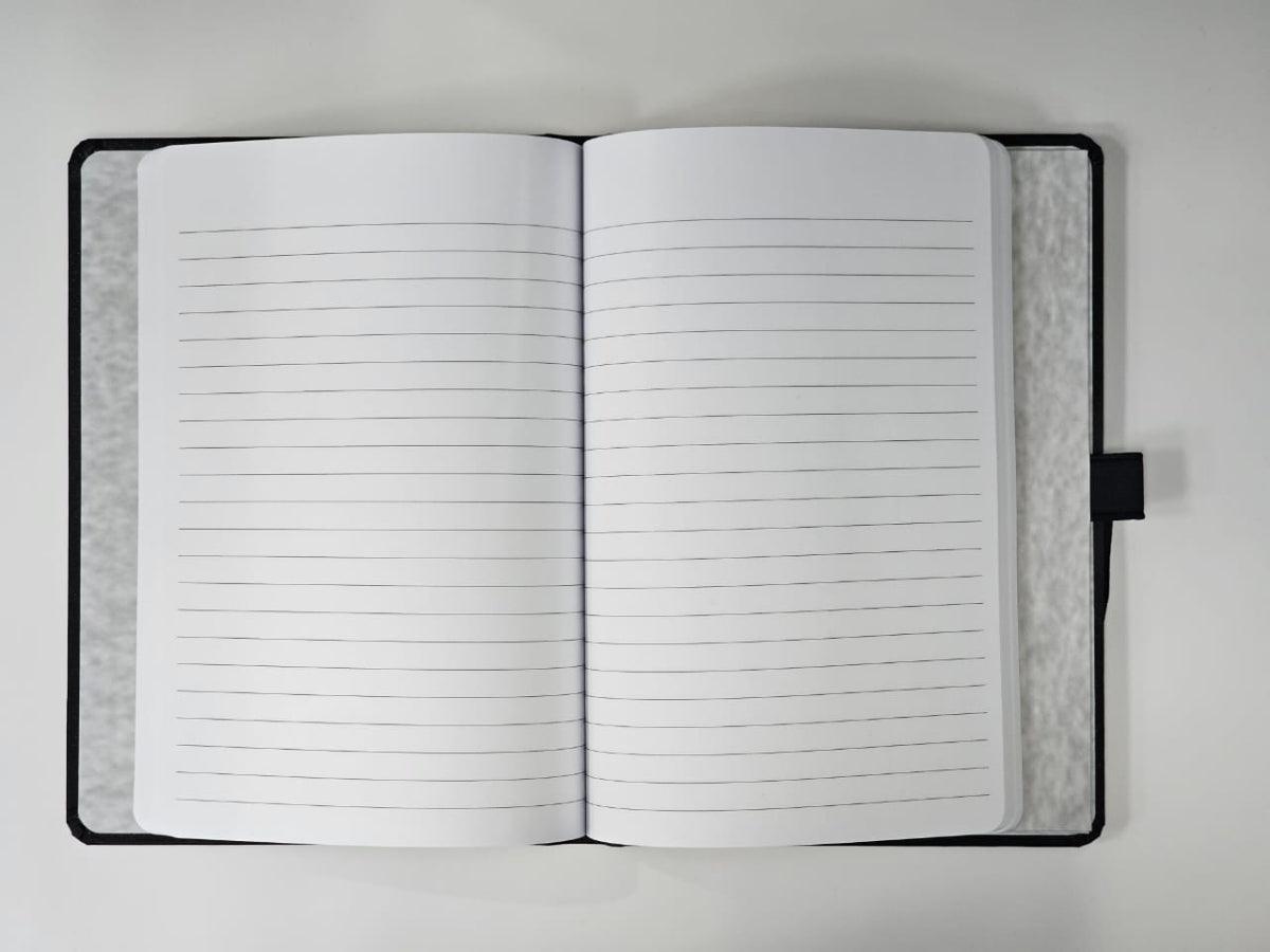 Hard Cover Notebook With Elastic Band A5, Black - Single Line (FSNBHCA5100E01) - Altimus