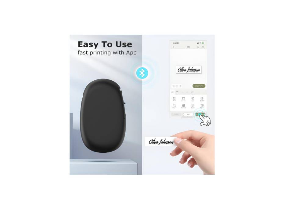 SUPVAN E10 Bluetooth Label Maker Machine, Versatile App with 35 Fonts and 1k+ Icons, Inkless Labeler