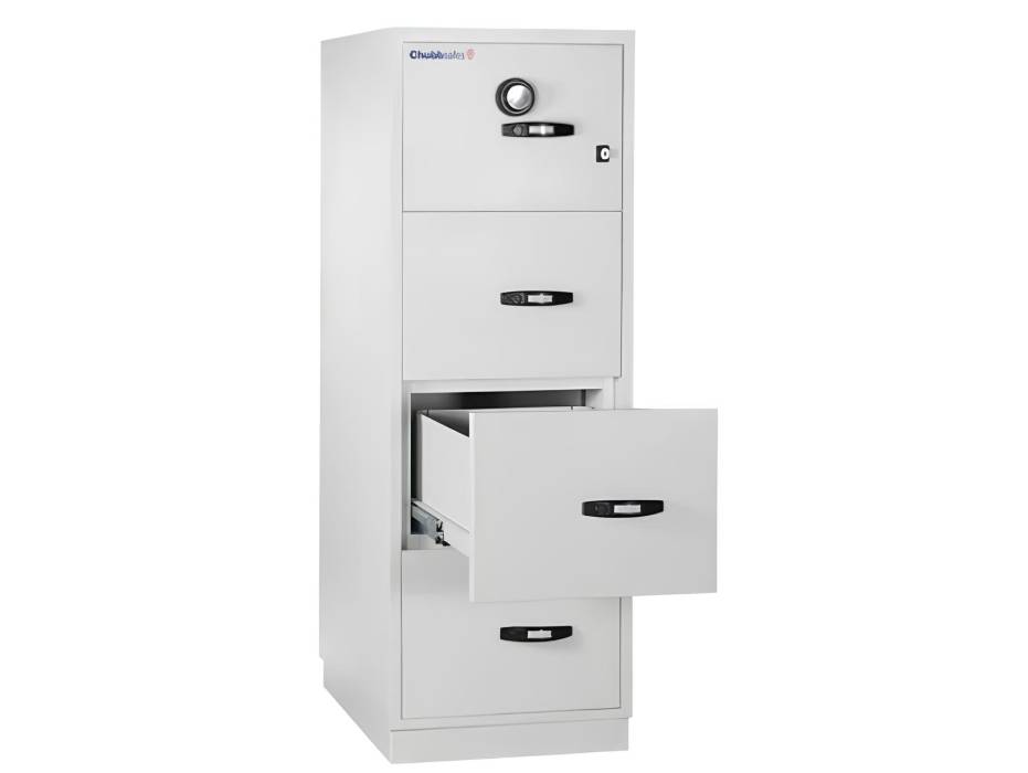 Chubbsafes Fire Resistant Filling Cabinet 31", 4 Drawers with Key Lock and Combination Lock