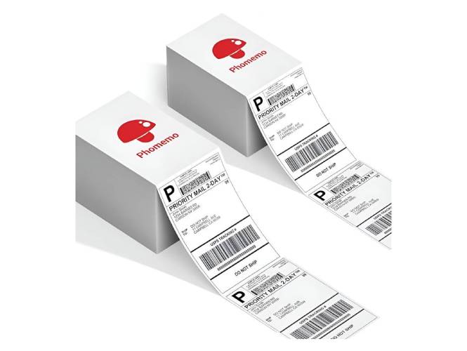 Phomemo 4x6'' Shipping Thermal Labels, Pack of 1000 Labels- White