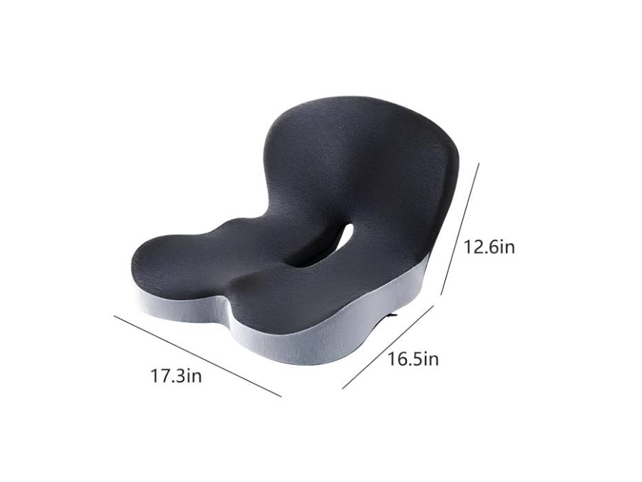 Memory Foam Office Lumbar Chair Cushion Support - Black