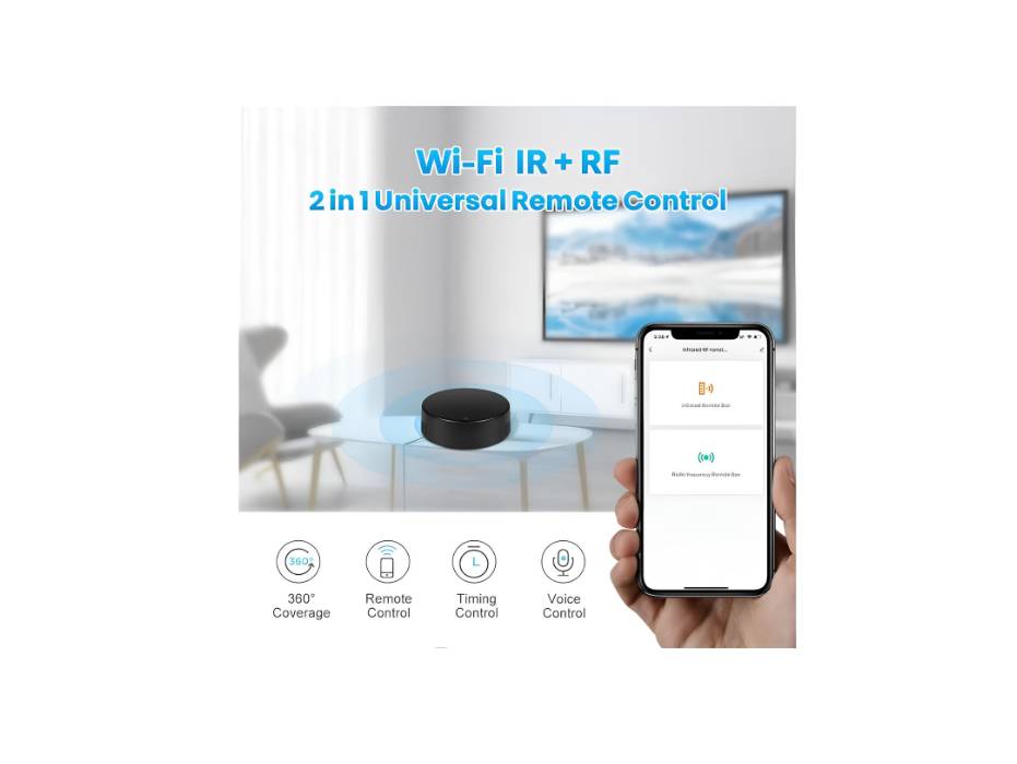 UanTii Tuya Smart IR RF Remote Control WiFi Universal Remote Controller, Smart AC Controller, Support Alexa and Google Home (IR+RF)