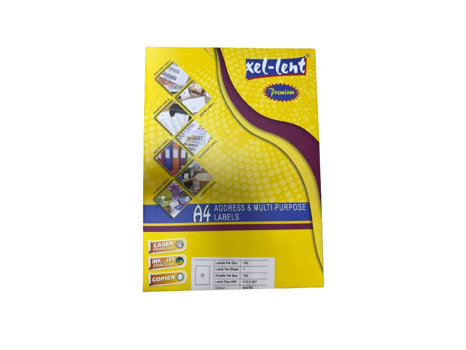 Xel-lent 18 labels/sheet straight corners 70 x 49.21 mm 100sheets/pack