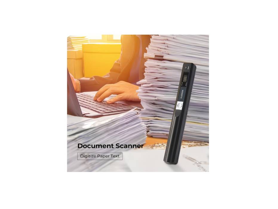 MUNBYN Portable Scanner, Photo Scanner for A4 Documents, Pictures, Pages Texts in 900 Dpi, Flat Scanning