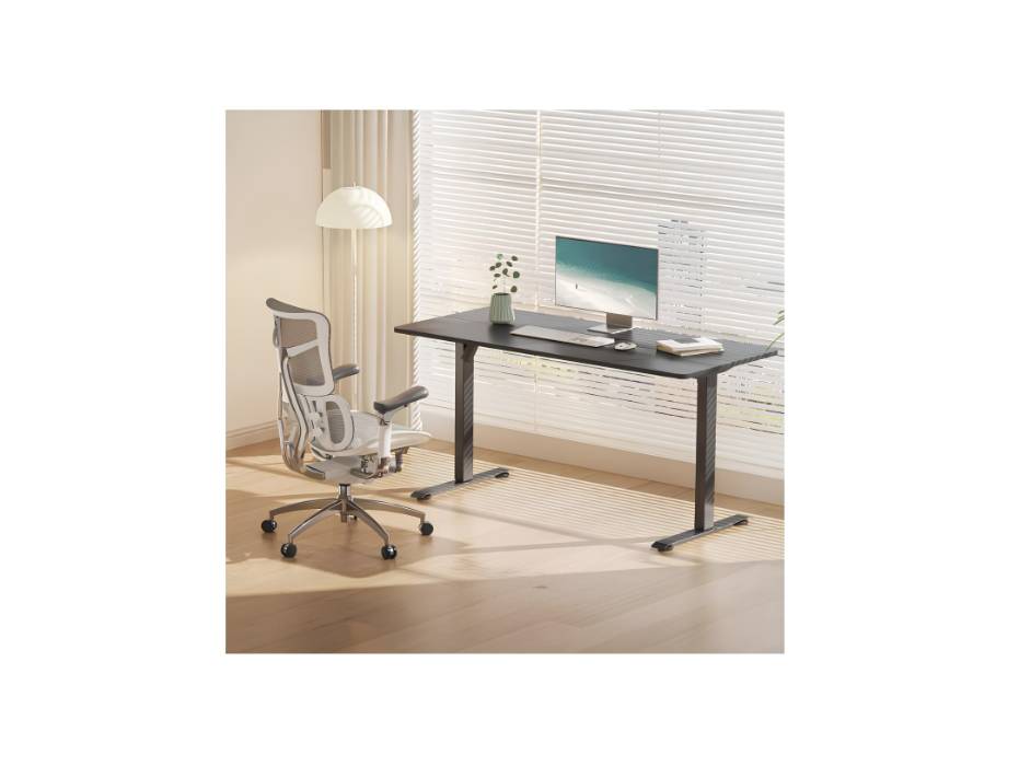 Electric Standing Desk, Sit-Stand Desk with 4 Memory Height Settings, Ergonomic Adjustable Height Desk Computer Workstation for Home & Office (Black)