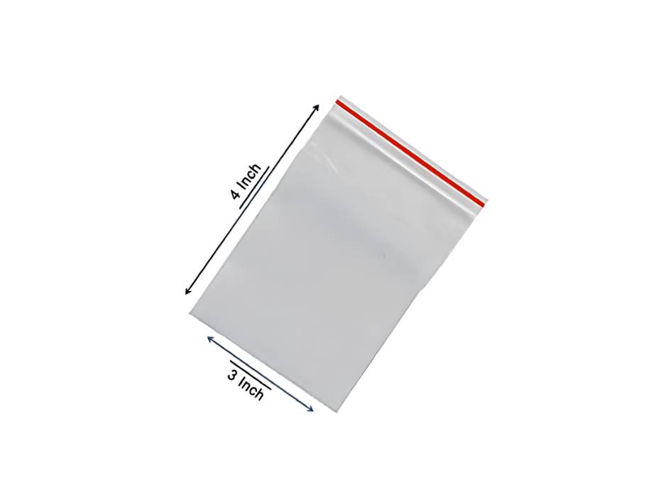 Plastic Zip Lock Bags Clear Poly 3 x 4 Inch (100pcs/pack)
