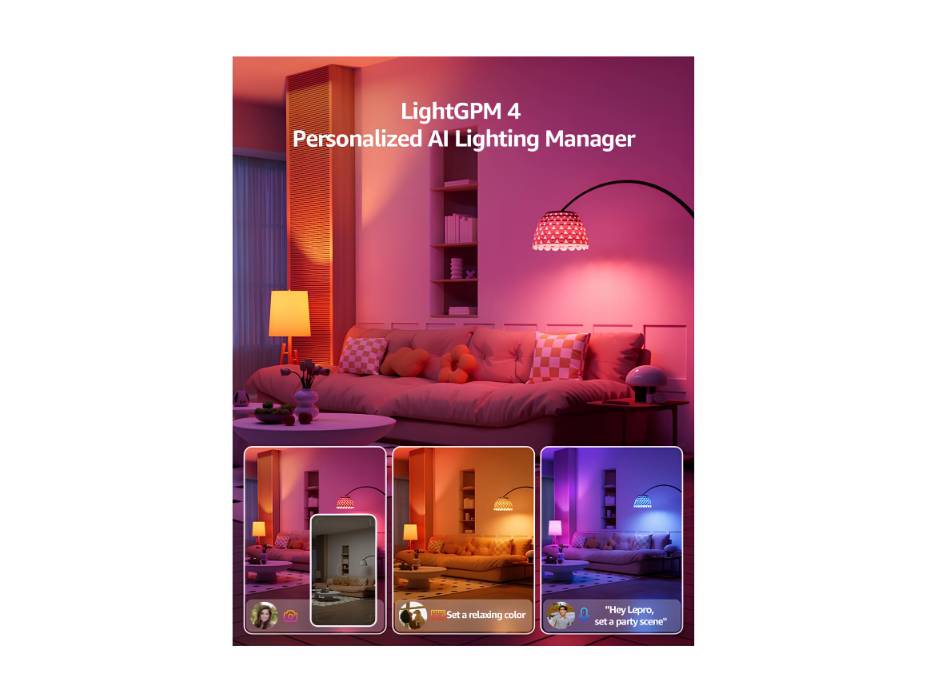 Lepro B1 AI Smart Bulb E27, 806LM 8.5W (Replace 60W), Work with Alexa & Google Assistant, RGBCCT, Music Sync Bluetooth and WiFi Bulb