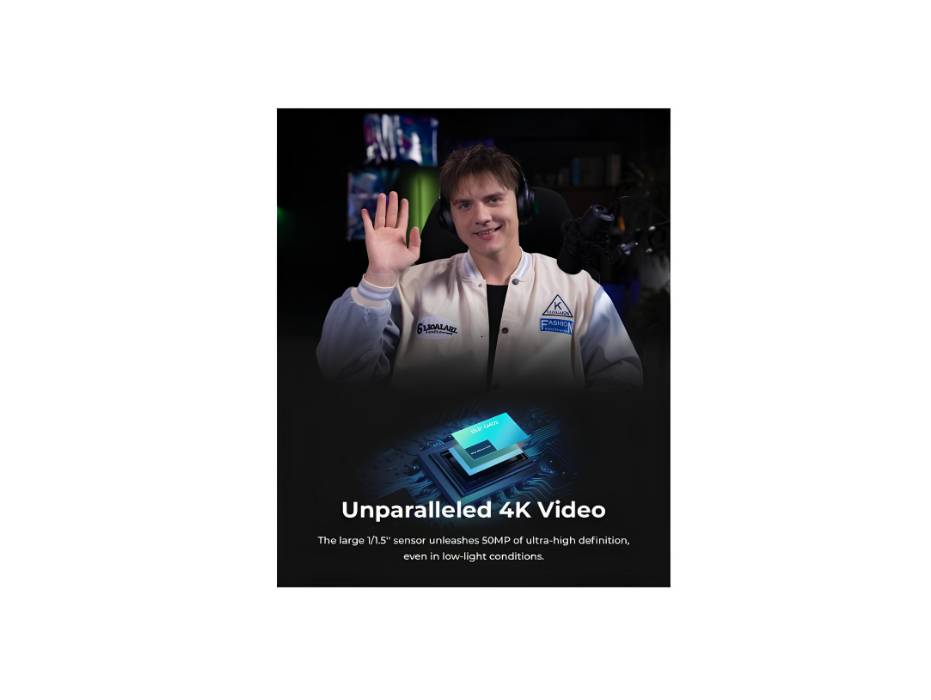 OBSBOT Tiny 2 Webcam 4K with AI Tracking, Voice Control, Gesture Control, Auto Focus, USB3.0, Multiple Modes, PTZ Webcam for PC