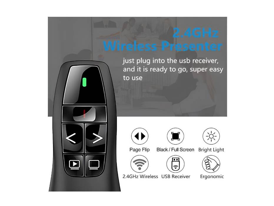 Wireless Remote Clicker Presenter, 24ghz