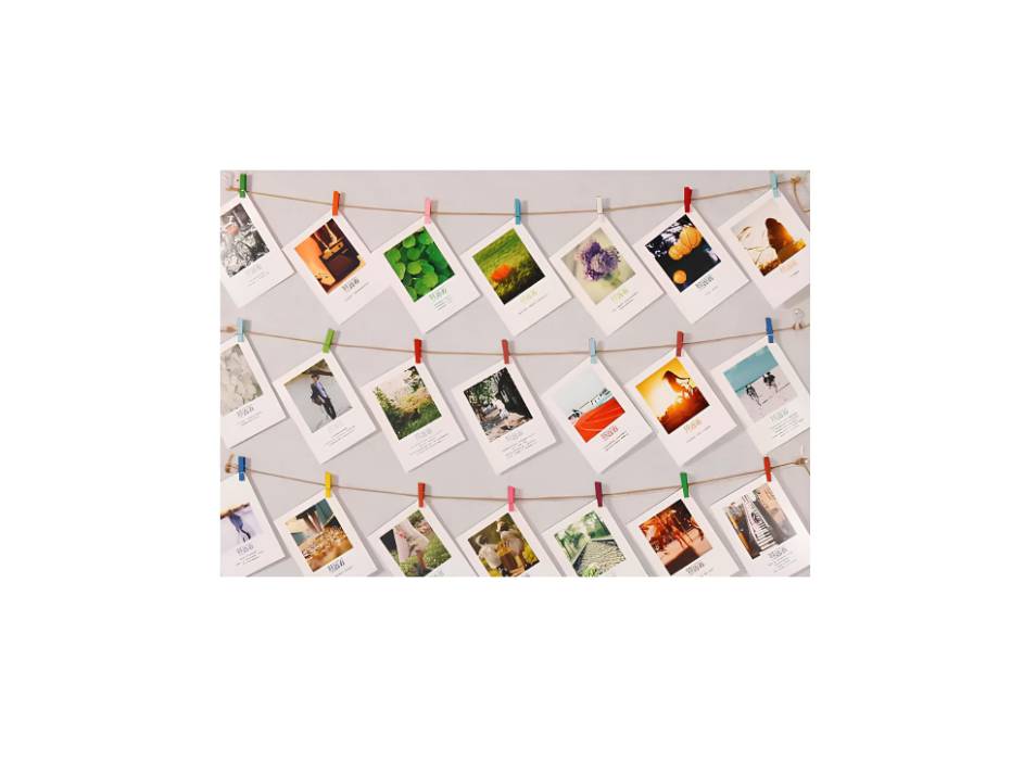 Mini Wooden Clothes Pegs, Assorted Colour, 100pcs/pack