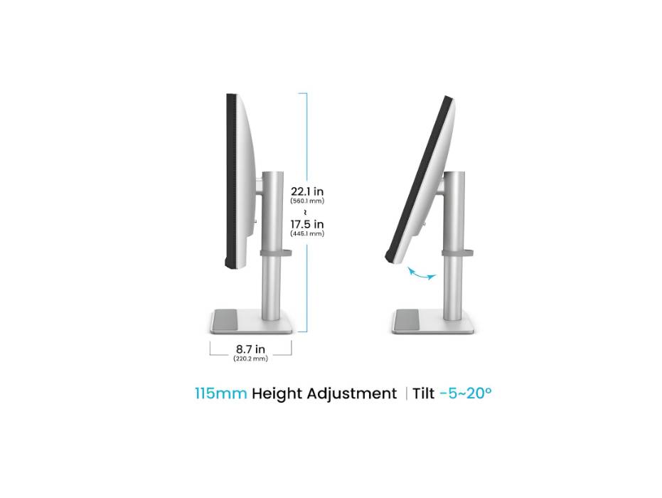 BenQ MA270U 27” 4K 3840x2160 Monitor for MacBook® Pro/Air, Dual USB-C, 90W Power Delivery, Mac Color Match, USB Hub, Brightness & Volume Control on Mac, Height & Tilt Adjustable Stand, P3 Color Gamut