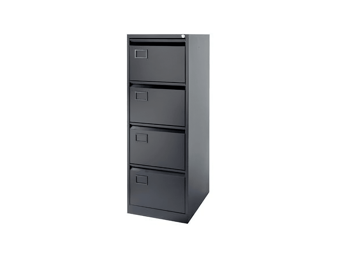 Rexel 4 Drawer Vertical Filing Cabinet, RXL304ST, Black - Altimus