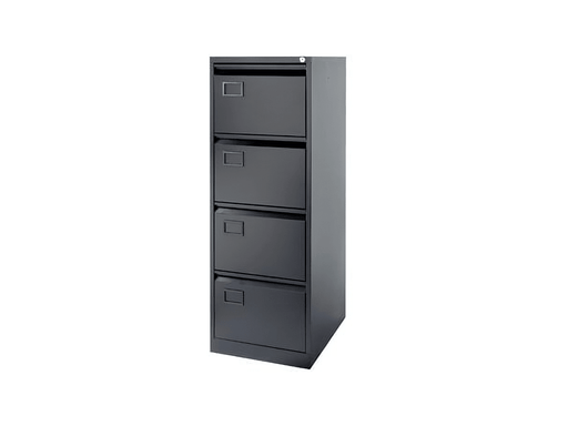 Rexel 4 Drawer Vertical Filing Cabinet, RXL304ST, Black - Altimus