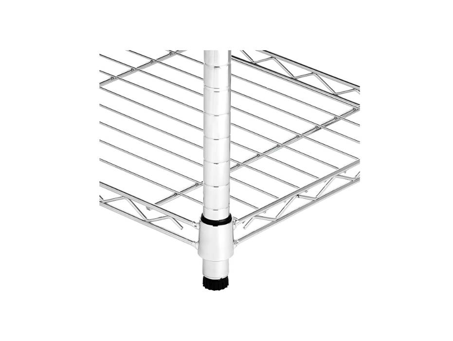 Basics 5-Shelf Storage Unit With Height Adjustable Shelves and Levelling Feet, 35.5 cm D x 91.4 cm W x 182.8 cm H, 680 kg Max Weight Capacity, Chrome