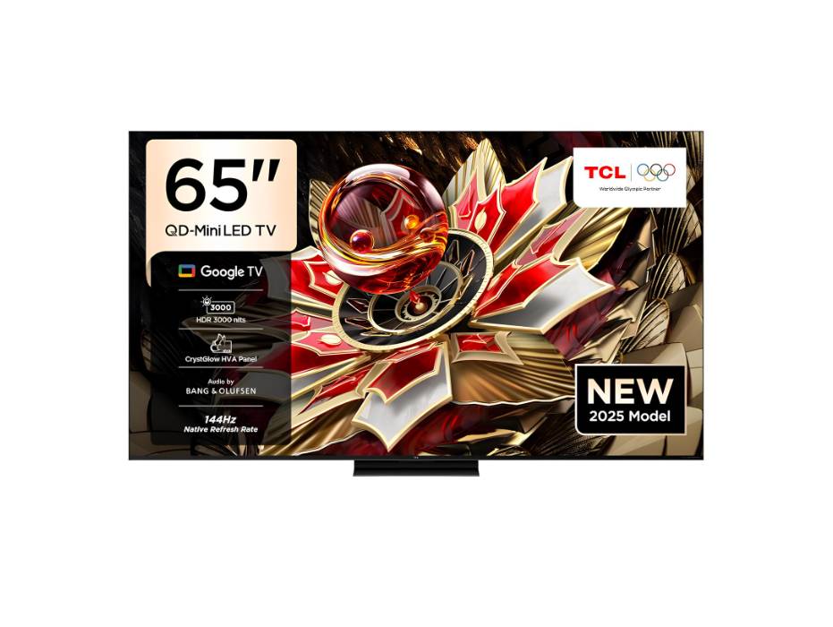 TCL 65 Inch Smart TV 4K QD-Mini LED Colorful Quantum Crystal HDR 2600nits Gaming Google TV, 144Hz Native Refresh Rate, Audio by Bang & Olufsen, Dolby Atmos