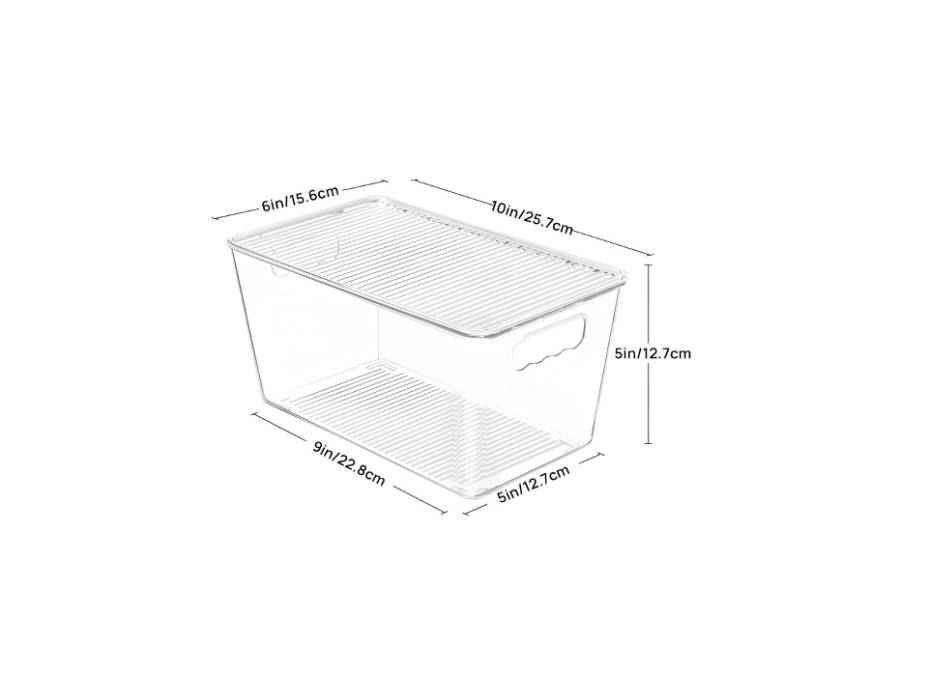 Clear Stackable Storage Bins with Lids, 6pcs/pack