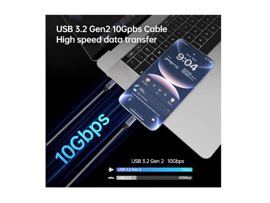 BENFEI USB C to USB C Cable: 4K@60Hz Display, 100W PD Fast Charging, 10Gbps Data Transfer, 3ft