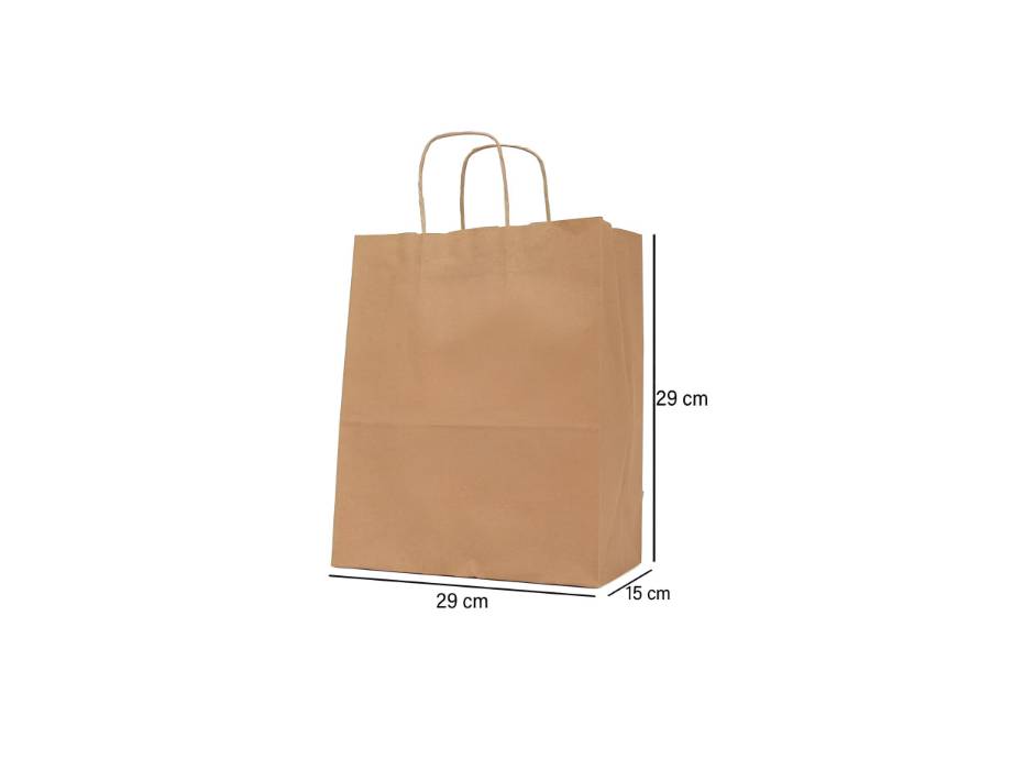 Twisted Handle Kraft Brown 29 x 15 x 29cm Paper Bag - Pack of 25