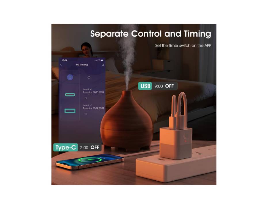 UanTii Tuya Smart Micro USB Adaptor Smart Plug 5V WiFi Mini USB Power Adaptor Works With Alexa Google Home