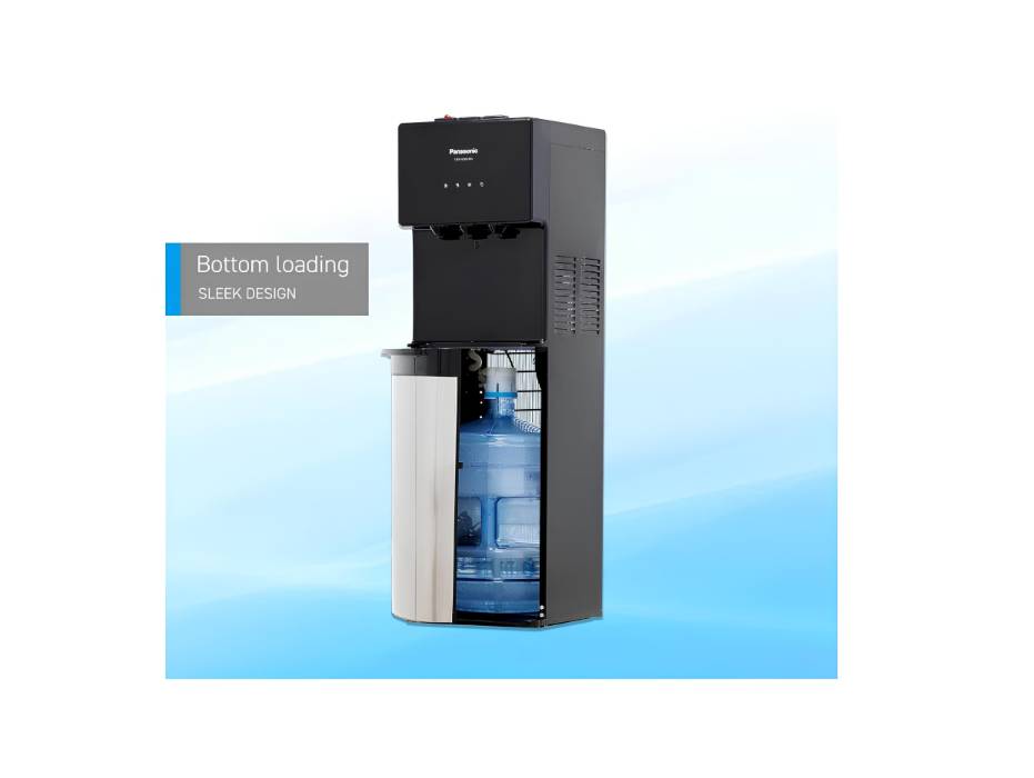 Panasonic Bottom Loading Water Dispenser, SDM-WD3438BG Black/ Stainless Steel Finish