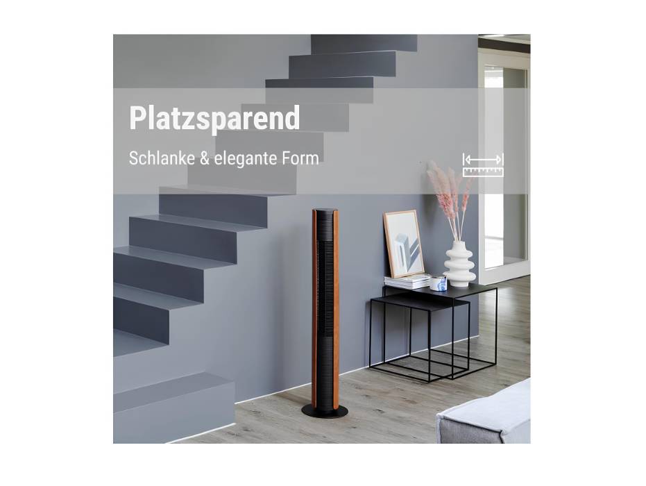 Stadler Form Peter Leatherette Swiss Design Column Fan Timer, Oscillation, Remote Control 6 Speed Levels Leatherette, Low Energy Consumption