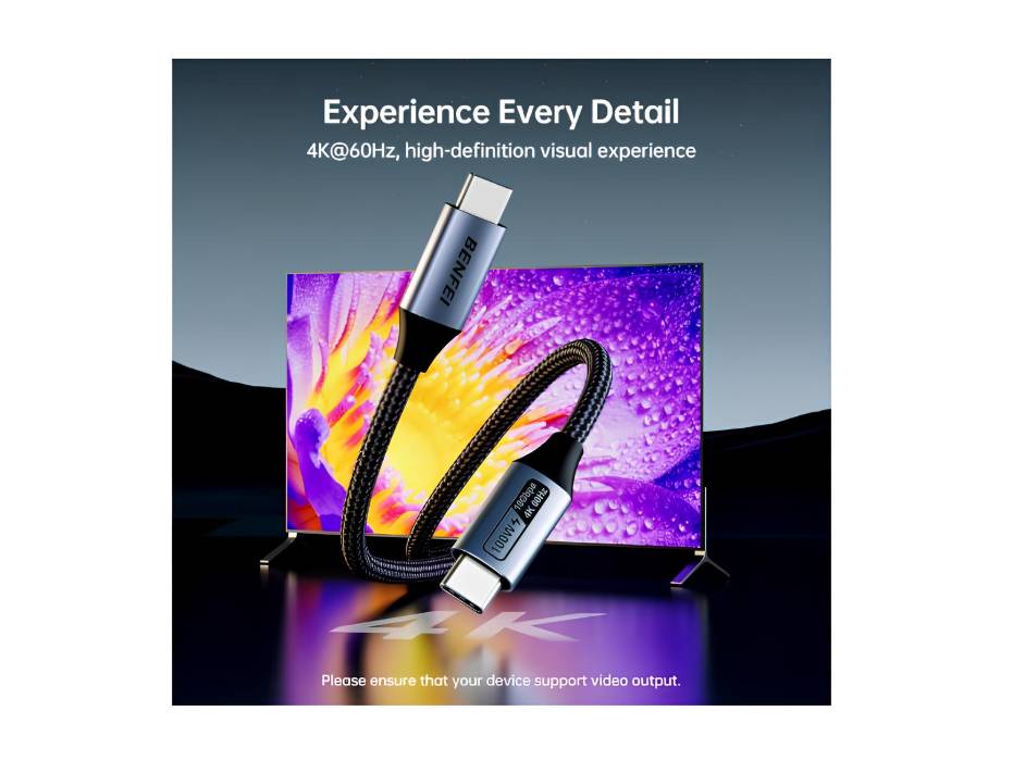 BENFEI USB C to USB C Cable: 4K@60Hz Display, 100W PD Fast Charging, 10Gbps Data Transfer, 3ft