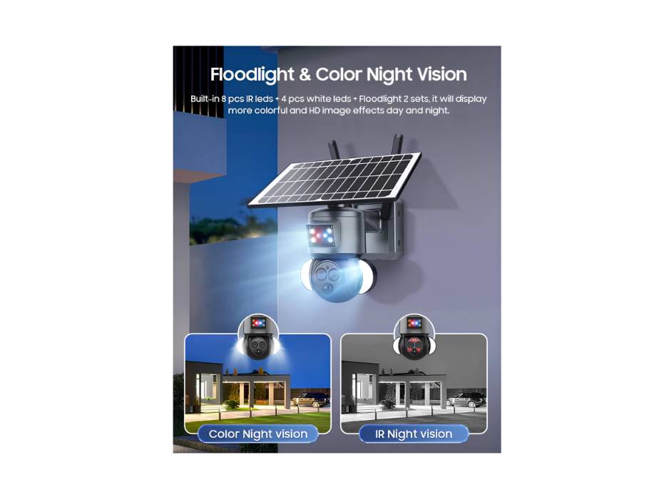 CRONY ST-558-8MP-12X-4G Dual Lens Zoom Solar Battery Camera, 2K