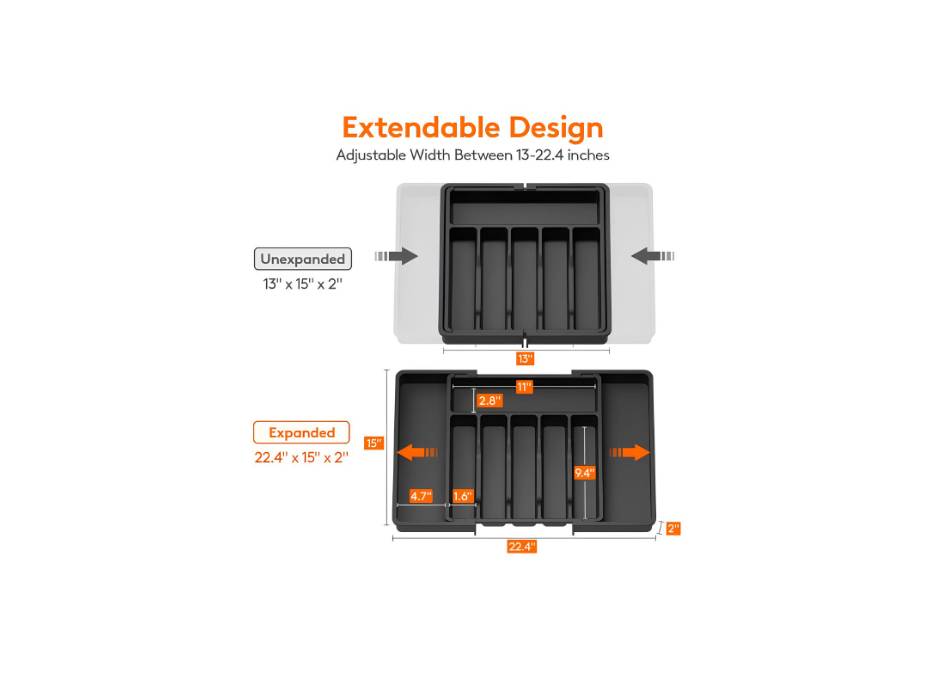 Lifewit Silverware Drawer Organizer
