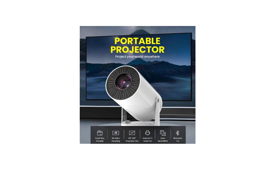 CRONY K1 Flexible Cylinder Projector, 720p, 120 Lumens