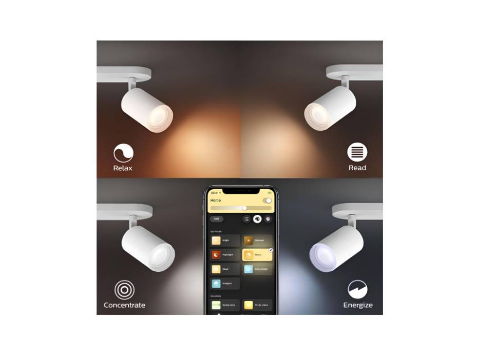 Philips Hue White Ambiance Smart Light Bulb 2 Pack [GU10 Spot] with Bluetooth (works with Alexa, Google Assistant and Apple)