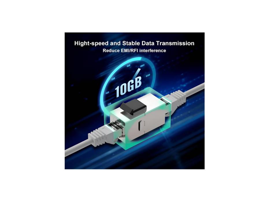 Kastwave CAT7 Coupler, RJ45, Keystone Shielded Coupler, Ethernet Coupler, Female to Female Keystone Jack, STP Keystone Insert for Cat7/Cat6a/Cat6/Cat5e Cables - Pack of 5