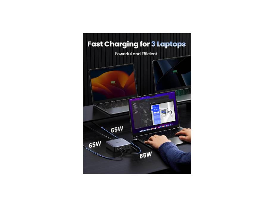 UGREEN Nexode Set 200W Fast USB C Charger 2M UK Plug Cord Station Multi-Function 6 in 1 GaN Charge Power Adapter Wall Plug with 1M 100W Cable