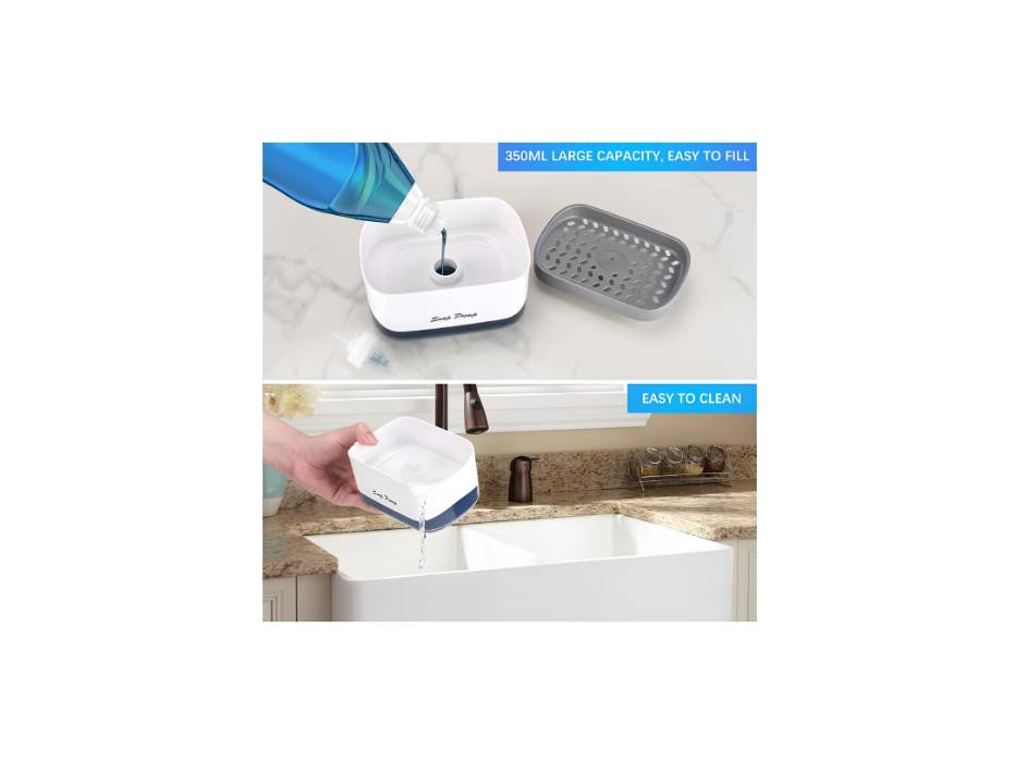 Bestseek Kitchen Dish Soap Dispenser with Sponge Holder