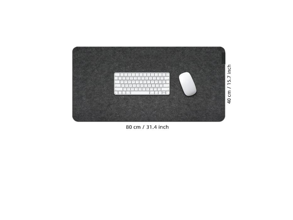 EXCOVIP Felt Desk Mat for Keyboard and Mouse, (80cm x 40cm) Grey