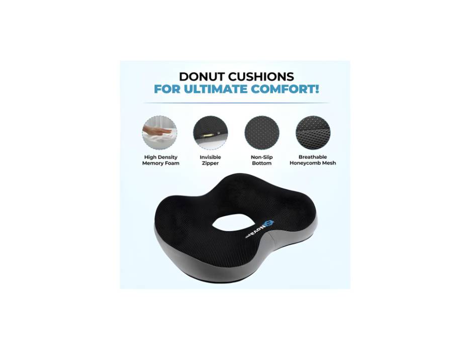 Novapro Seat Cushion for Office Chair, Donut Pillow, Chair Cushion Memory Foam Coccyx Orthopedic Car Seat Cushion Tailbone, Sciatica Support