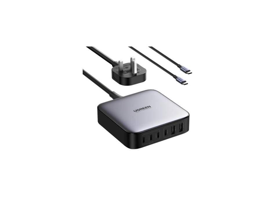 UGREEN Nexode Set 200W Fast USB C Charger 2M UK Plug Cord Station Multi-Function 6 in 1 GaN Charge Power Adapter Wall Plug with 1M 100W Cable