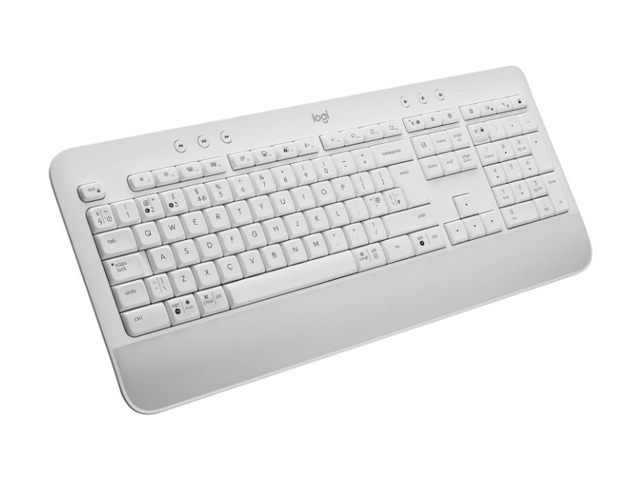 Logitech Signature K650 Wireless Keyboard with Wrist Rest, White