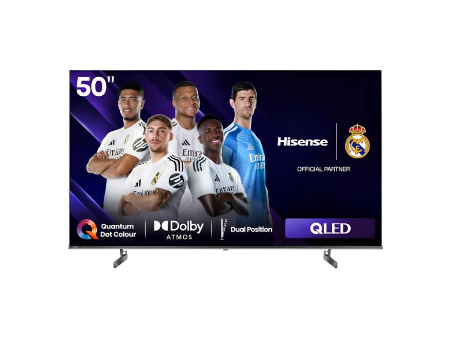 Hisense 50 inch QLED Smart TV E7N-Quantum Dot Colour, AI Picture, Dolby Vision, Dolby Atmos, Share to TV, Voice Control, Filmmaker Mode, Youtube, Netflix, Disney+ and Shahid, 50E7N