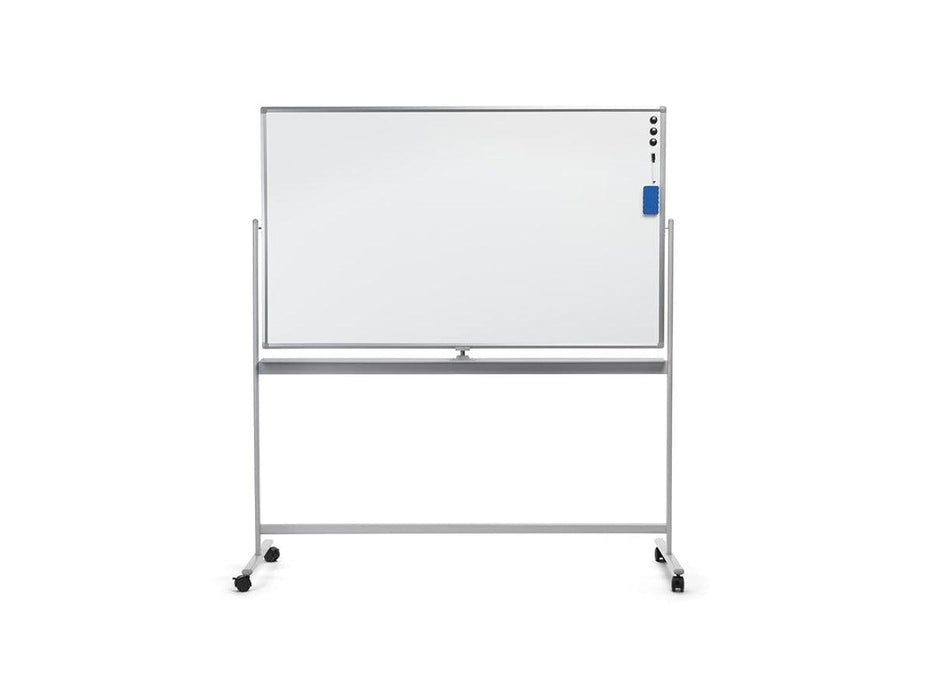 Double Sided Magnetic Whiteboard With Metal Stand & Wheels 1200mm x 1500mm (120cm x 150cm)