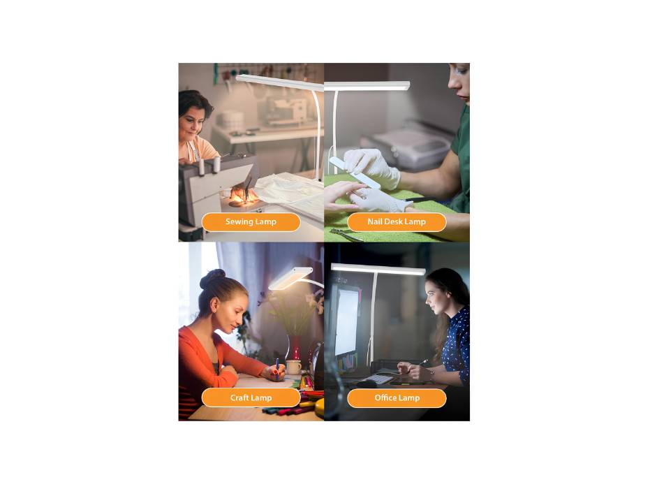 iFalarila Desk Lamp, Dimmable 160 LED Desk Light for Home, Office, Without Remote, White