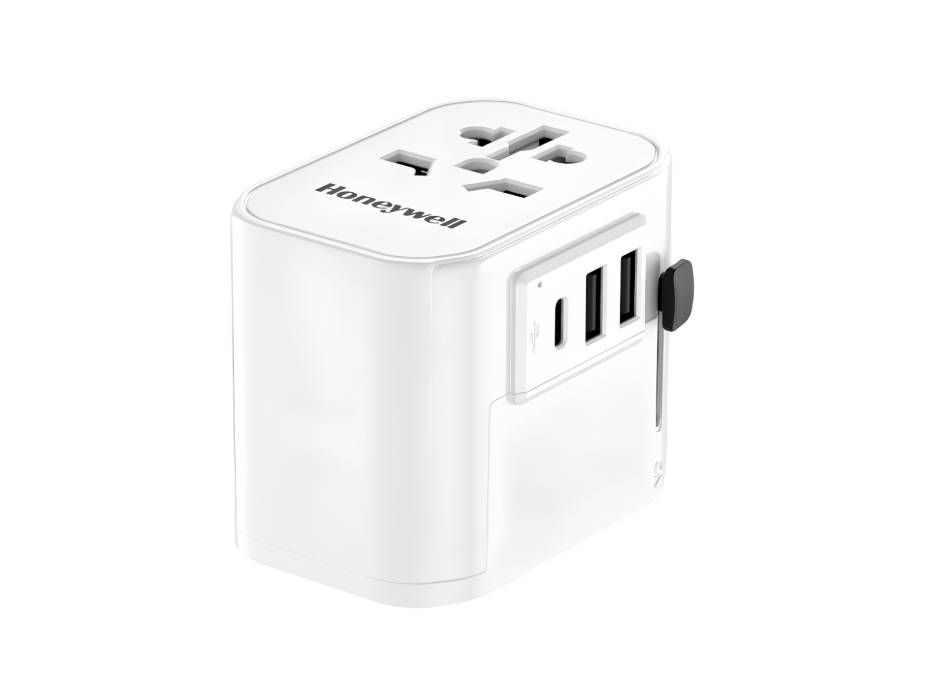 Honeywell Universal Travel Adapter, Worldwide Charger with 2 USB Ports & 1 Type-C, PD30W fast charging international adaptor