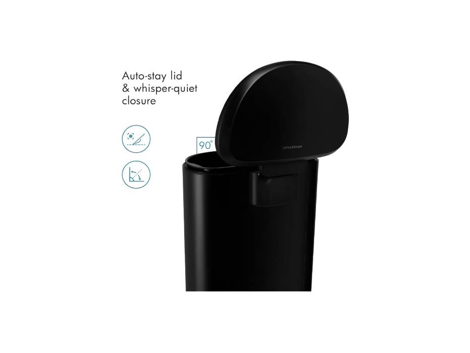 NINESTARS JCT-50-3BK, 50 L Stainless Steel Kitchen Trash Bin, Dustbin, Stain Resistant Garbage Bin, Highly Durable Pedal with Soft Close Lid for Home, Office, Kitchen