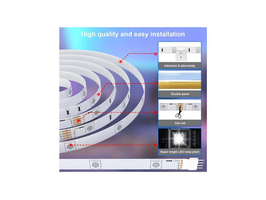 Cozylady 10m Smart LED Strip Lights - App Controlled LED Light Strips - 32.8ft RGB Music Sync LED Lights Strip for Bedroom Decor, Room Decor, Children's Room