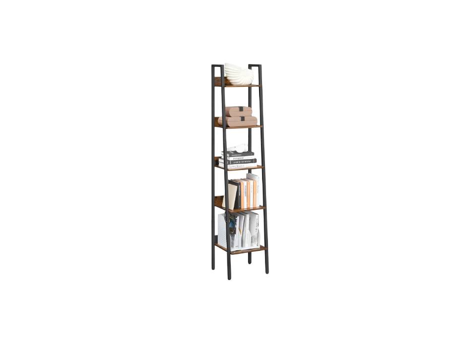 VASAGLE Bookshelf, 5-Tier Narrow Bookcase, Ladder Shelf for Home Office - ULLS109B01