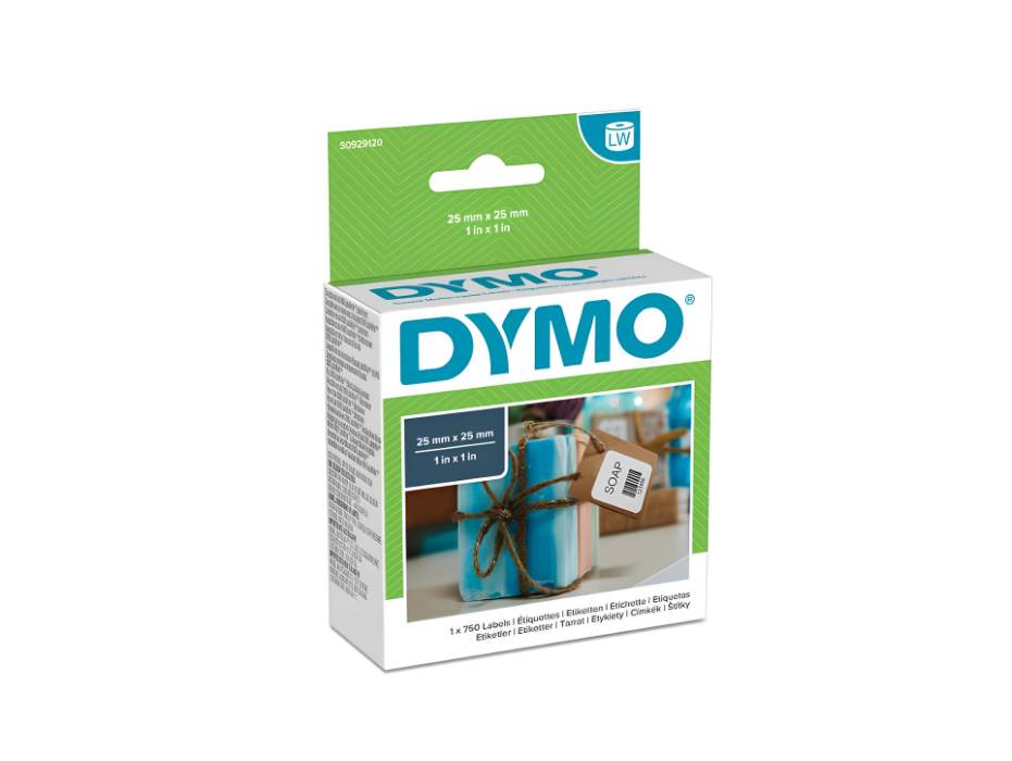 Dymo (30332) Square Multipurpose Labels, 25mm x 25mm, (750labels/roll)