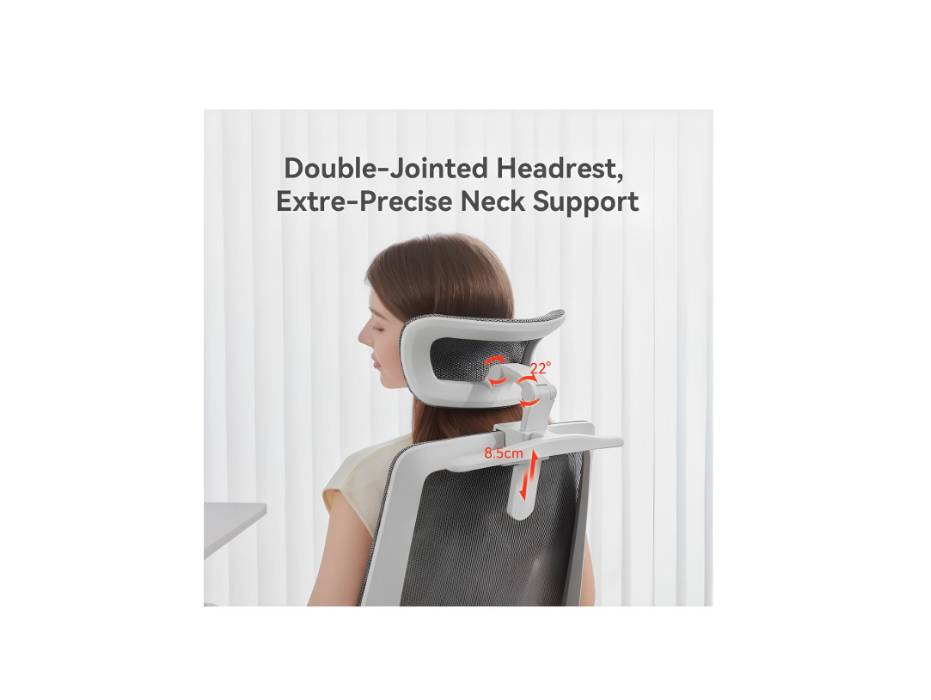 M59AS-M301 Ergonomic Office Chair, Upgrade the large cushions, Breathable Mesh Desk Chair with Dual Back Design, Swivel Task Chair, Adjustable Height (Grey)