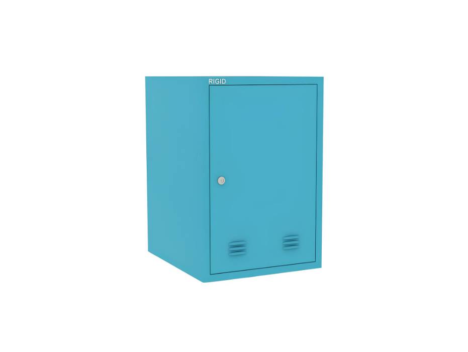 RIGID Mini Locker with Lock and Key, Steel Storage Lockable File Cabinet, Home School Gym Office Garage, Blue