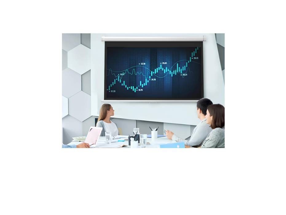 CRONY 72 inch 4:3 Anti-Light Projection Screen Widescreen Projector Manual Pull Down