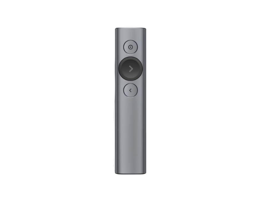 Logitech Spotlight Presentation Remote - Universal Wireless Presentation Clicker with Laser Pointer, Bluetooth, 30m Range and Quick Charging - Slate